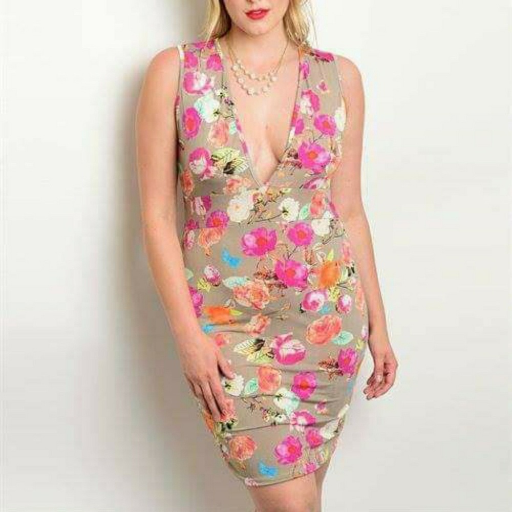 By Plus Style Flower Dress